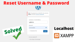 recover wordpress username and pasword in localhost